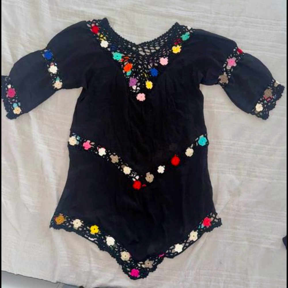 Floral Crochet Cover-Up Beach Dress – 100% Viscose